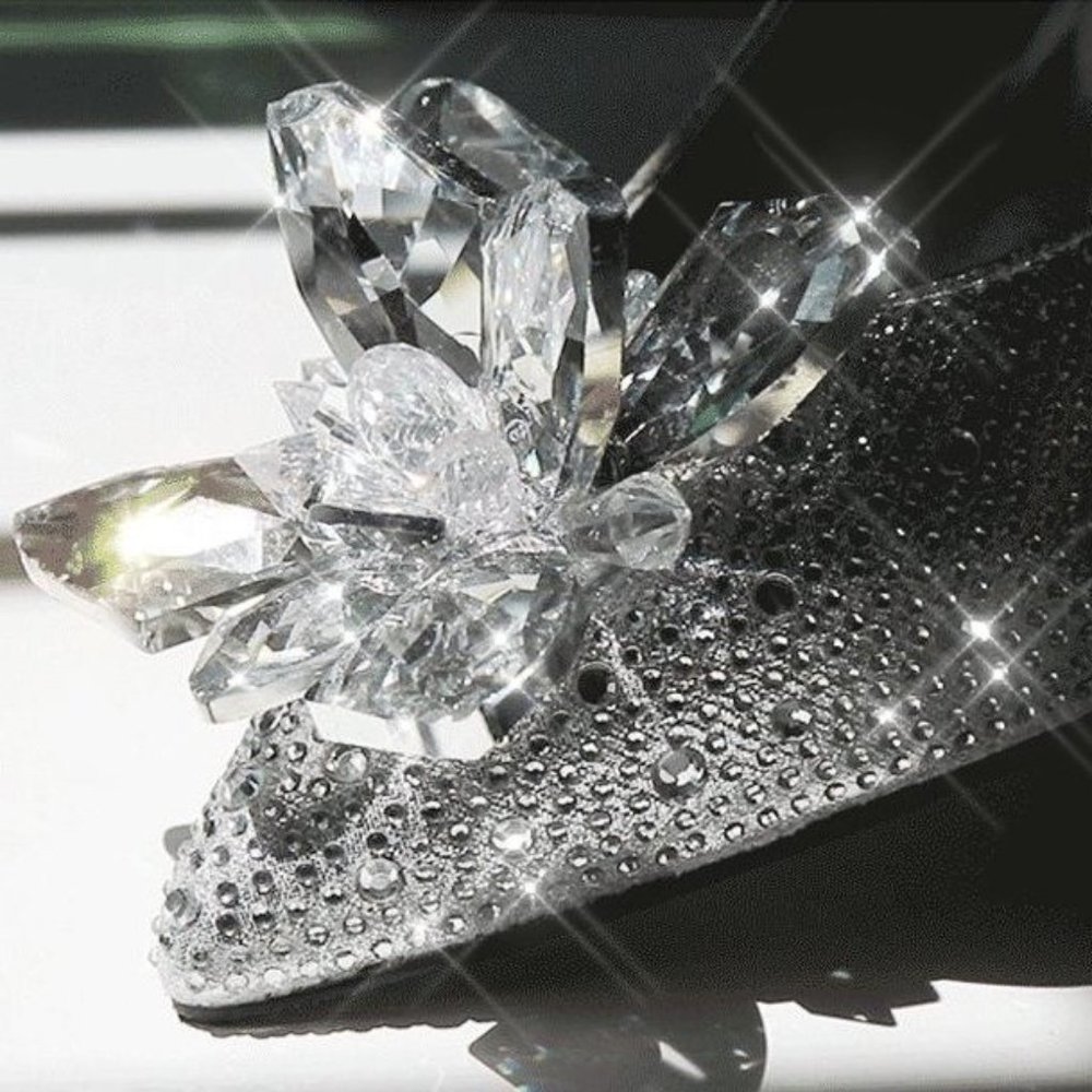 NWT Cinderella Shoes Sparkling Bling Swarovski Crystal Rhinestone Wedding Shoes - Picture 5 of 7
